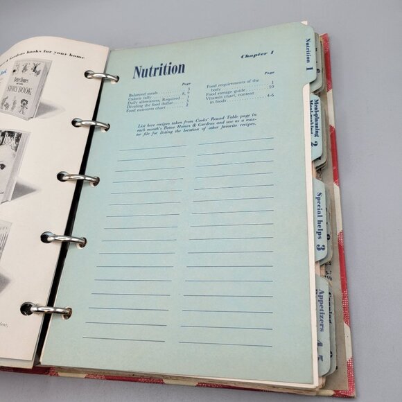 1950s Better Homes & Gardens Cook Book Ringed Binder With Binder Tabs - Picture 6 of 8